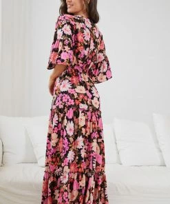 Label Of Love DRESSES Eastyn Dress - Black Floral