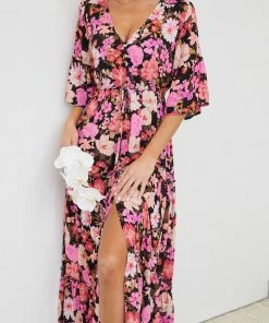 Label Of Love DRESSES Eastyn Dress - Black Floral