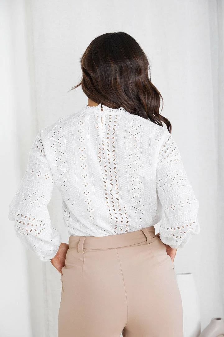 Miracle Fashion CLOTHING Elizabern Blouse - White 4 Miracle Fashion CLOTHING Elizabern Blouse - White