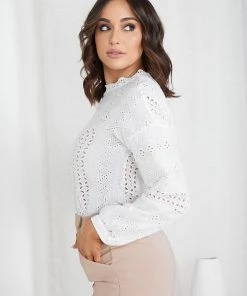 Miracle Fashion CLOTHING Elizabern Blouse - White 11 Miracle Fashion CLOTHING Elizabern Blouse - White