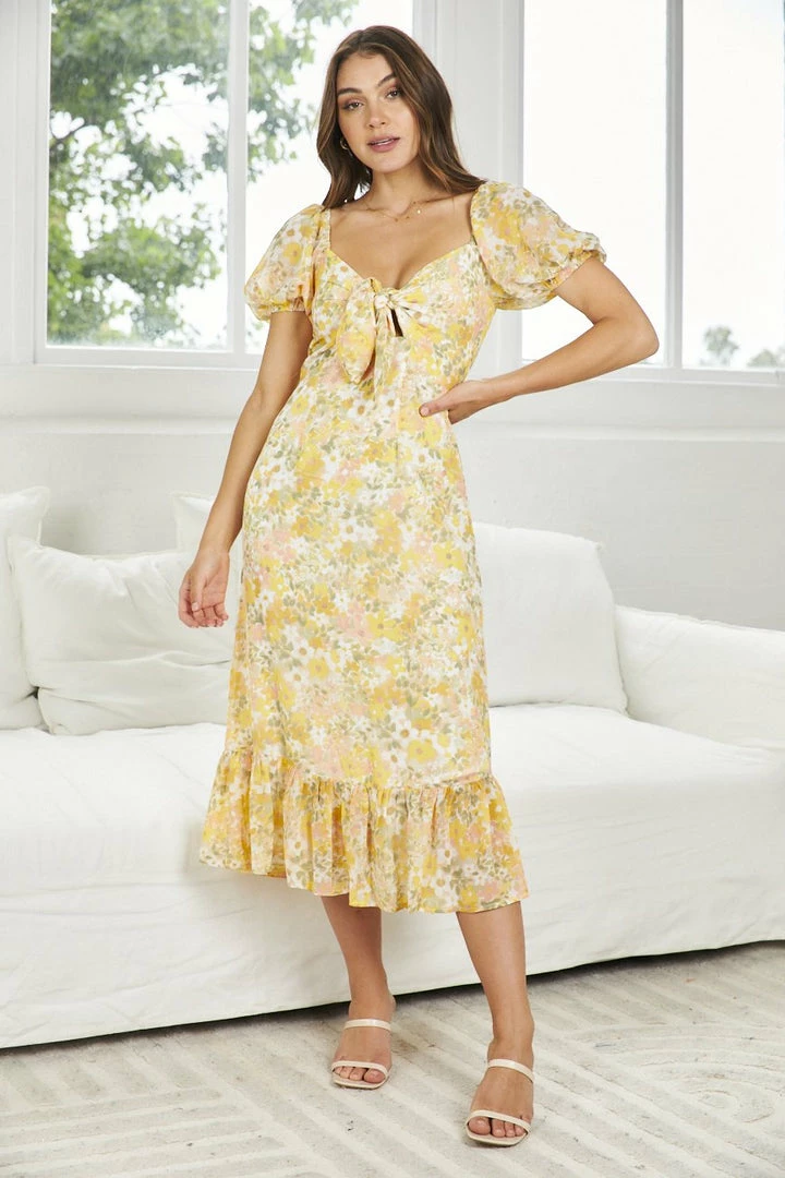 Kaarlo Fashion Pty Ltd DRESSES Emmet Dress - Yellow Print 8 Kaarlo Fashion Pty Ltd DRESSES Emmet Dress - Yellow Print