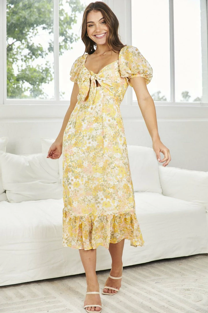 Kaarlo Fashion Pty Ltd DRESSES Emmet Dress - Yellow Print 3 Kaarlo Fashion Pty Ltd DRESSES Emmet Dress - Yellow Print