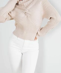 Pink Diamond Empress Knit Top - Beige CLOTHING
