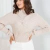 Pink Diamond Empress Knit Top - Beige CLOTHING
