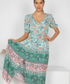 HQ Fashion Erminia Dress - Aqua Multi