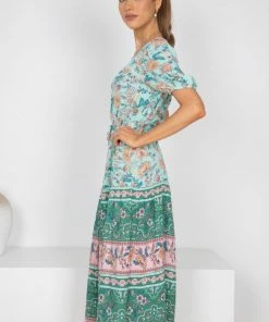 HQ Fashion Erminia Dress - Aqua Multi