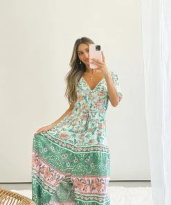 HQ Fashion Erminia Dress - Aqua Multi