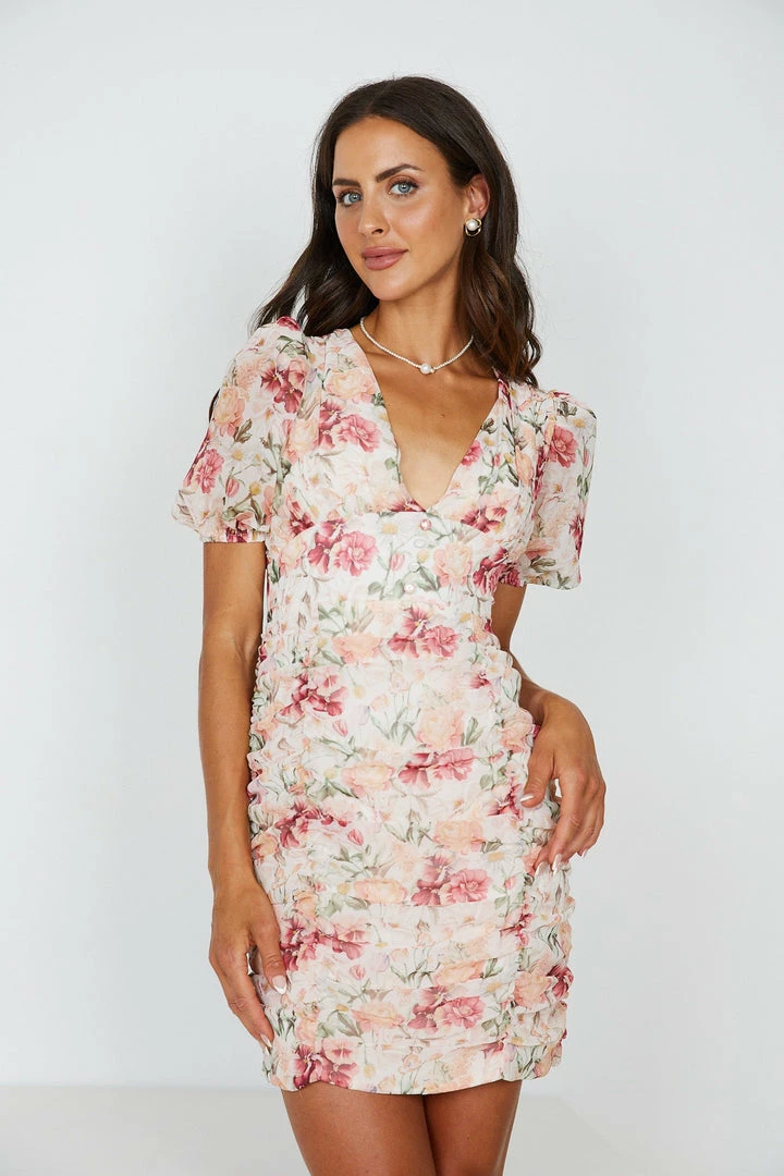 YH & Co (Chloe Yip) Ernesta Dress - Pink Floral DRESSES 3 YH & Co (Chloe Yip) Ernesta Dress - Pink Floral DRESSES