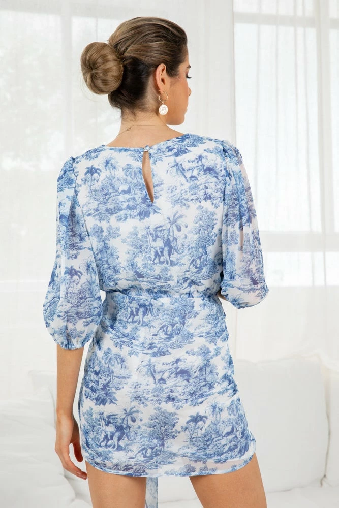 YH & Co (Chloe Yip) DRESSES Essa Dress - Blue Floral 5 YH & Co (Chloe Yip) DRESSES Essa Dress - Blue Floral