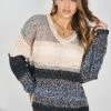 Miracle Fashion Marjorie Knit - Peach Multi Jumpers & Sweaters