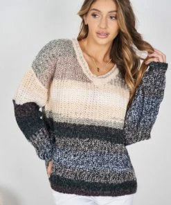 Miracle Fashion Marjorie Knit - Peach Multi Jumpers & Sweaters