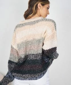 Miracle Fashion Marjorie Knit - Peach Multi Jumpers & Sweaters