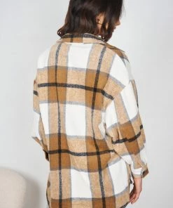 YH & Co (Chloe Yip) Marci Shirt - Light Brown Print CLOTHING