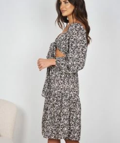 Pink Diamond Marilou Dress - Black Print