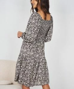 Pink Diamond Marilou Dress - Black Print