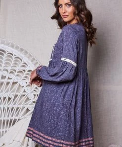 Rock Denim Etsy Dress - Blue Print