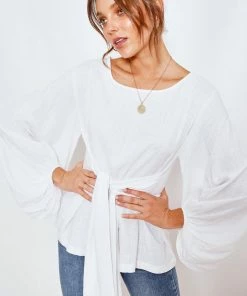 Valeria Rosalie Top - White