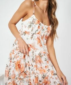 Sasha Clothing Dreama Dress - Orange Print DRESSES 14 Sasha Clothing Dreama Dress - Orange Print DRESSES