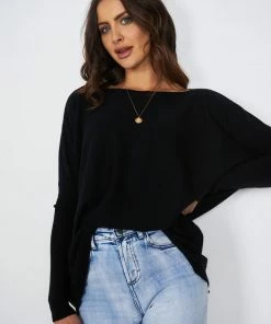 Trendy Gallery Tamia Knit - Black Maternity Dresses