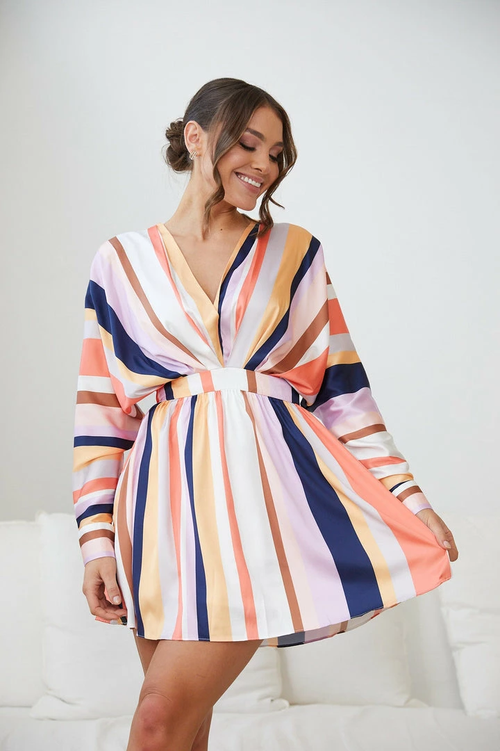 Wild Ginger Fakassi Dress - Multi Stripe DRESSES 7 Wild Ginger Fakassi Dress - Multi Stripe DRESSES