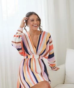 Wild Ginger Fakassi Dress - Multi Stripe DRESSES 14 Wild Ginger Fakassi Dress - Multi Stripe DRESSES