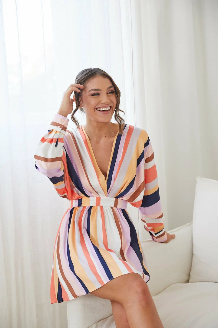 Wild Ginger Fakassi Dress - Multi Stripe DRESSES 8 Wild Ginger Fakassi Dress - Multi Stripe DRESSES