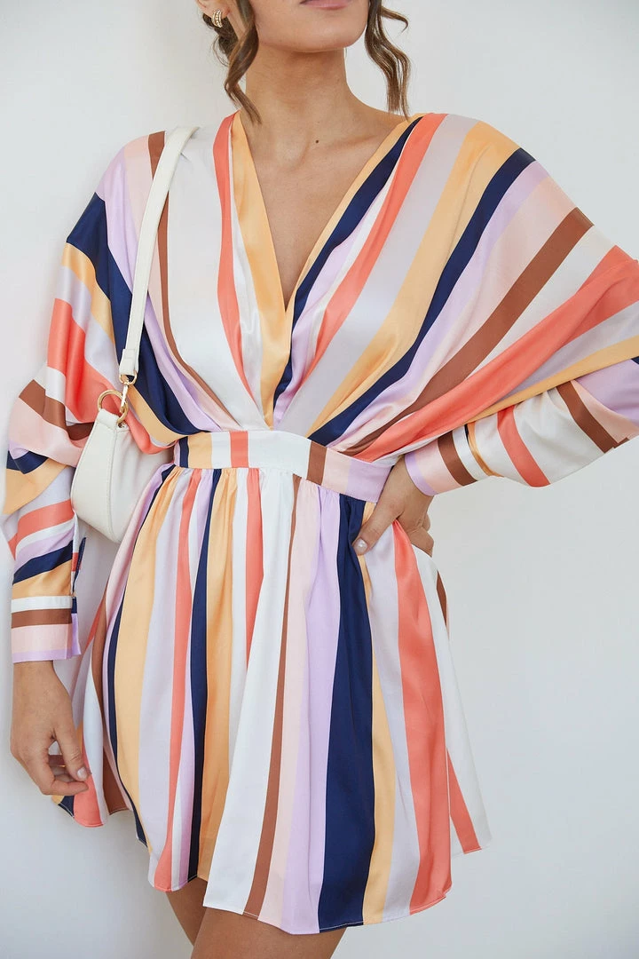 Wild Ginger Fakassi Dress - Multi Stripe DRESSES 6 Wild Ginger Fakassi Dress - Multi Stripe DRESSES