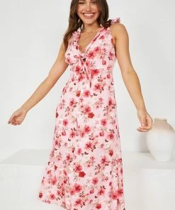 Wild Ginger Fall For You Dress - Pink Print DRESSES