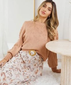 White Closet Felisa Jumper - Tan CLOTHING