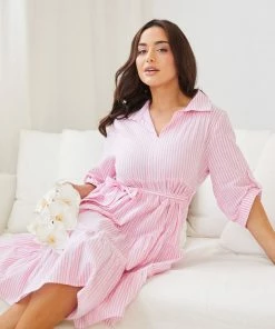 Label Of Love Fernina Dress - Pink Stripe CLOTHING 14 Label Of Love Fernina Dress - Pink Stripe CLOTHING