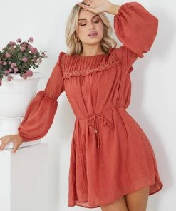Rock Denim DRESSES Ferrera Dress - Rust