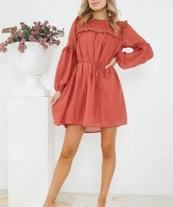 Rock Denim DRESSES Ferrera Dress - Rust