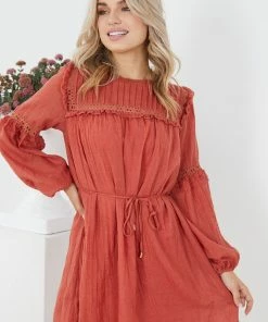 Rock Denim DRESSES Ferrera Dress - Rust