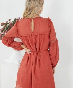 Rock Denim DRESSES Ferrera Dress - Rust