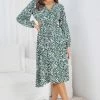 Miracle Fashion DRESSES Fifity Dress - Green Print