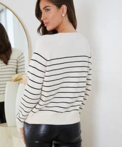 HQ Fashion Fira Knit - Black Stripe Jumpers & Sweaters