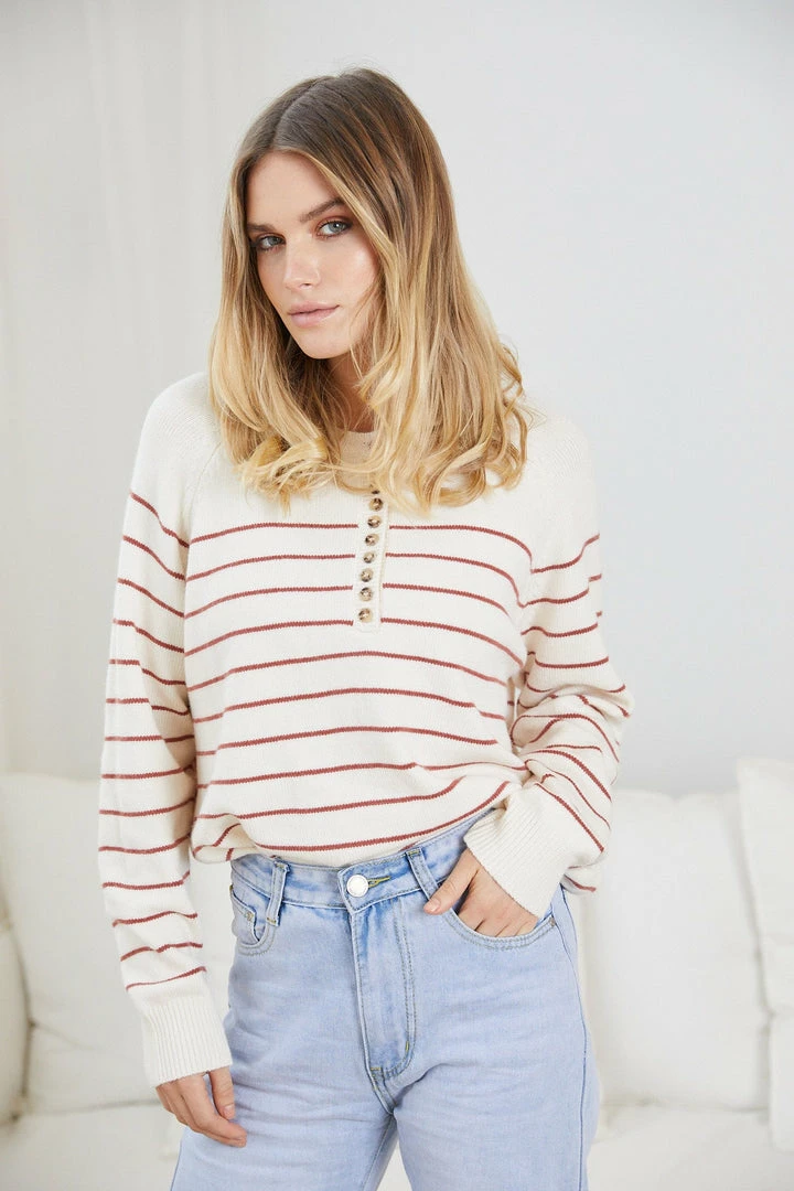 HQ Fashion Fira Knit - Rust Stripe CLOTHING 6 HQ Fashion Fira Knit - Rust Stripe CLOTHING