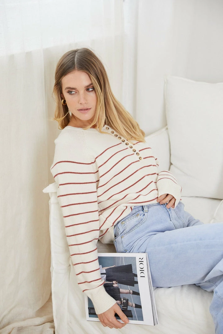 HQ Fashion Fira Knit - Rust Stripe CLOTHING 8 HQ Fashion Fira Knit - Rust Stripe CLOTHING