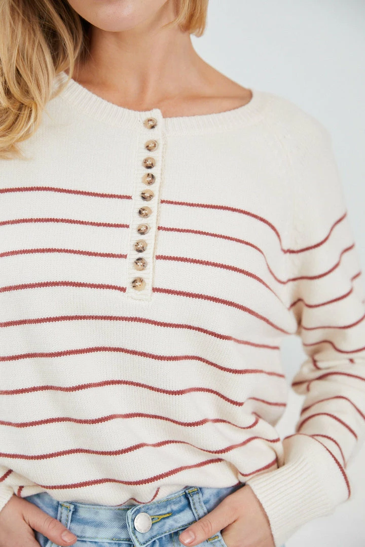 HQ Fashion Fira Knit - Rust Stripe CLOTHING 9 HQ Fashion Fira Knit - Rust Stripe CLOTHING