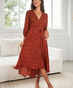 Sunny Girl Flinstone Dress - Rust Print DRESSES