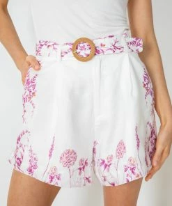 GDS Floella Belted Shorts - Pink Print CLOTHING