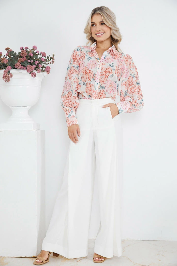 Qtrend Fashion PTY LTD CLOTHING Floresa Top - White Floral 8 Qtrend Fashion PTY LTD CLOTHING Floresa Top - White Floral