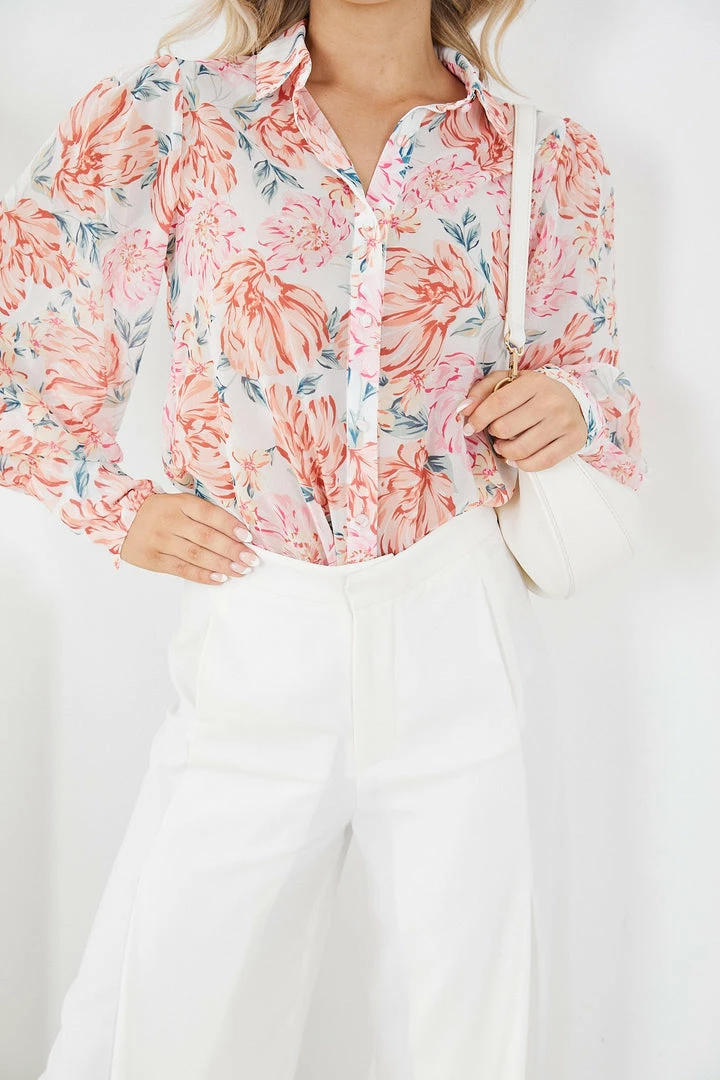 Qtrend Fashion PTY LTD CLOTHING Floresa Top - White Floral 6 Qtrend Fashion PTY LTD CLOTHING Floresa Top - White Floral