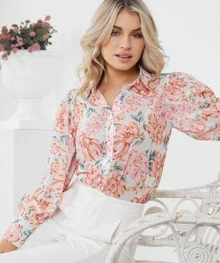 Qtrend Fashion PTY LTD CLOTHING Floresa Top - White Floral