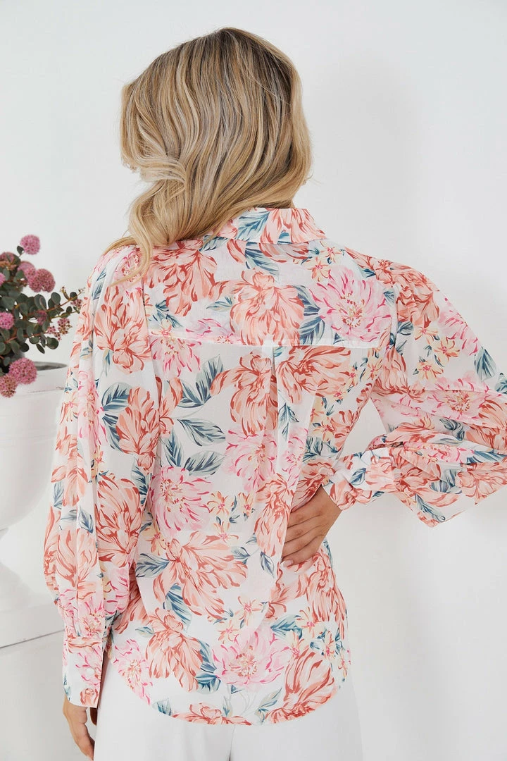 Qtrend Fashion PTY LTD CLOTHING Floresa Top - White Floral 4 Qtrend Fashion PTY LTD CLOTHING Floresa Top - White Floral