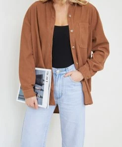 Miracle Fashion Florie Shirt - Chocolate CLOTHING