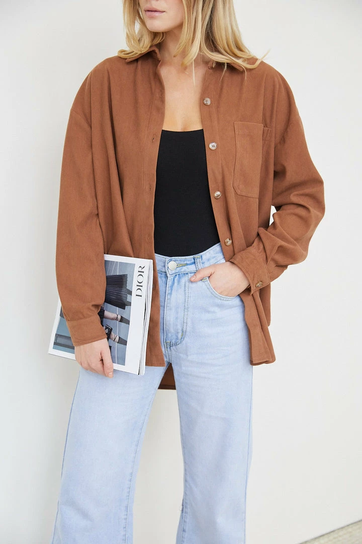 Miracle Fashion Florie Shirt - Chocolate CLOTHING 3 Miracle Fashion Florie Shirt - Chocolate CLOTHING