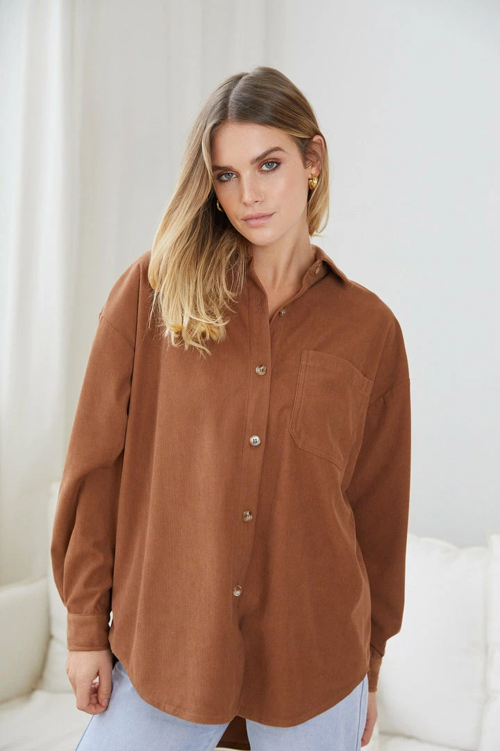 Miracle Fashion Florie Shirt - Chocolate CLOTHING 6 Miracle Fashion Florie Shirt - Chocolate CLOTHING