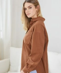 Miracle Fashion Florie Shirt - Chocolate CLOTHING 11 Miracle Fashion Florie Shirt - Chocolate CLOTHING