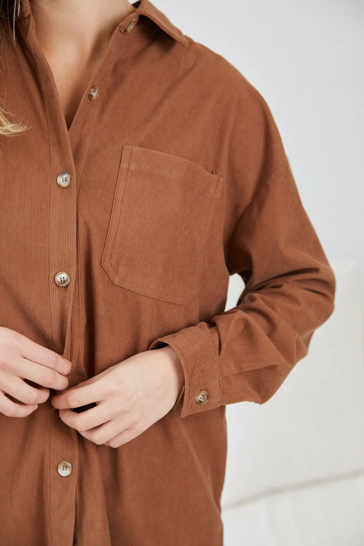 Miracle Fashion Florie Shirt - Chocolate CLOTHING 9 Miracle Fashion Florie Shirt - Chocolate CLOTHING